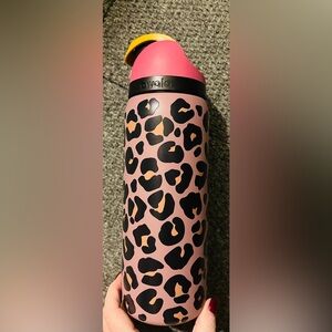 Owala  Leopard Jungle  Print Pink and Black Water Bottle